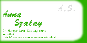 anna szalay business card